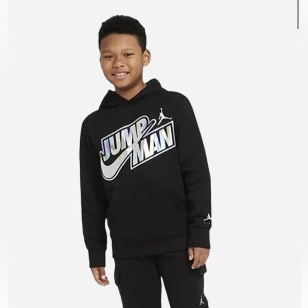 Nike Jordan Black Jumpman Hoodie Boys Medium (10-12 YRS)